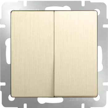 Выключатель Werkel Шампань рифленый WL10-SW-2G / Выключатель двухклавишный (шампань рифленый)