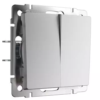 Выключатель Werkel W1120065/ Выключатель двухклавишный (серебряный мат