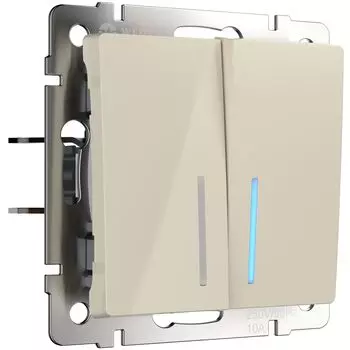 Выключатель Werkel W1120103/ Выключатель двухклавишный с подсветкой (с