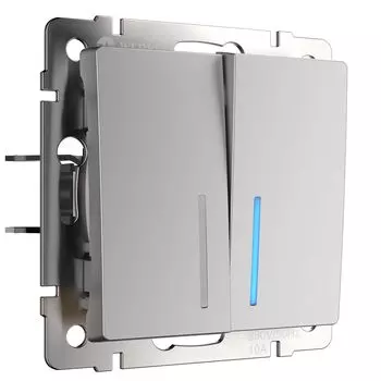 Выключатель Werkel W1120106/ Выключатель двухклавишный с подсветкой (с