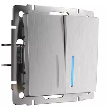 Выключатель Werkel W1120109/ Выключатель двухклавишный с подсветкой (c