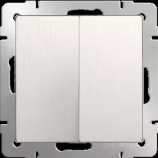 Выключатель Werkel WL13-SW-2G-2W / Выключатель двухклавишный проходной (перламутровый рифленый)