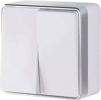 Выключатель Werkel WL15-03-01/ Выключатель двухклавишный Gallant (белый)