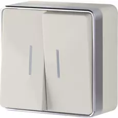 Выключатель Werkel WL15-03-03/ Выключатель двухклавишный с подсветкой Gallant (слоновая кость)