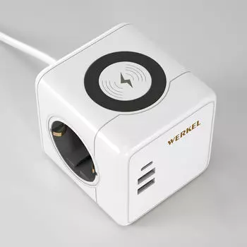 Werkel W6513501/ Розеточный блок 3-местный + 3 USB + беспроводная заря