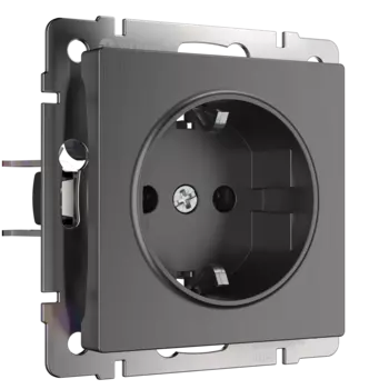 Werkel WL04-SKGS-01-IP44/ Розетка с заземлением и шторками (графит риф