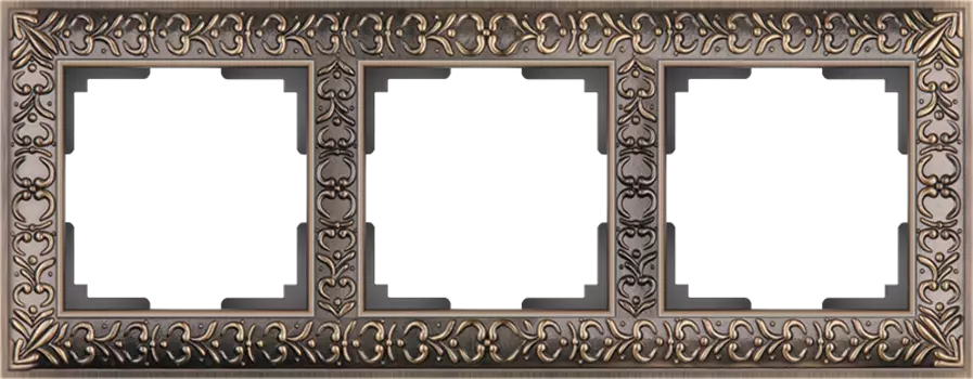 Werkel WL07-Frame-03/Рамка на 3 поста (бронза)