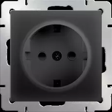 Werkel WL08-SKGS-01-IP44/ Розетка с заземлением и шторками (черный матовый)