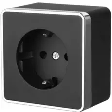 Werkel WL15-02-01/ Розетка с заземлением Gallant (черный/хром)