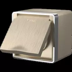 Werkel WL15-02-04/ Розетка влагозащ. с зазем. с защит. крышкой и шторками Gallant (шампань рифленый)