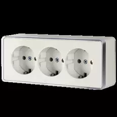 Werkel WL15-02-05/ Розетка тройная с заземлением и шторками Gallant (слоновая кость)