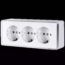 Werkel WL15-02-05/ Розетка тройная с заземлением и шторками Gallant (белая)