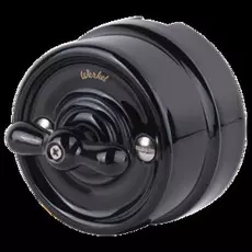 Werkel WL18-01-03/ Переключатель одноклавишный (черный) Ретро