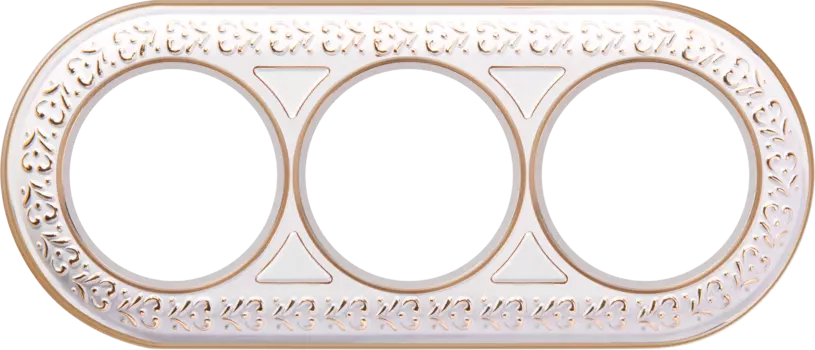Werkel WL70-frame-03/ Рамка на 3 поста (белое золото)