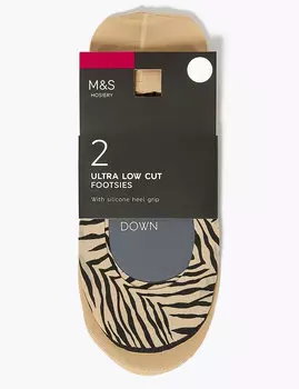 2 пары женских подследников с принтом зебры и однотонные