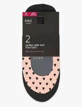 2 пары женских подследников с сердцами и однотонные