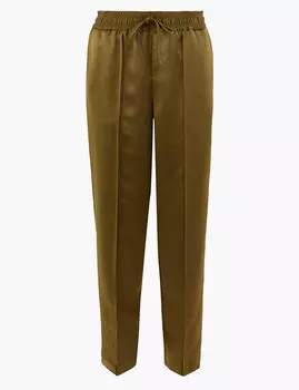 Атласные брюки слим грейзер