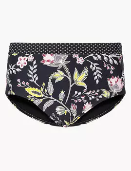 Бикини в цветочек с высокой посадкой