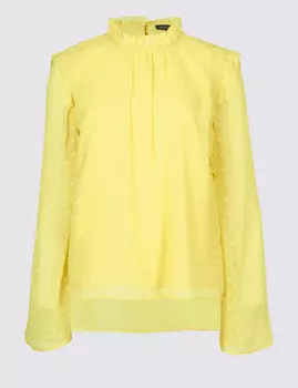 Блузка Добби украшена рюшами