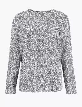 Блузка из 100% чистого хлопка с цветочным принтом