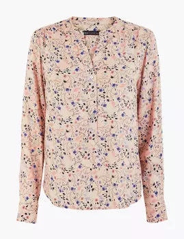 Блузка из 100% вискозы с цветочным принтом