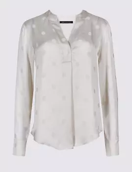 Блузка из вискозы с принтом Горох