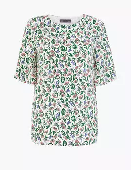 Блузка с цветочным принтом стандартного кроя