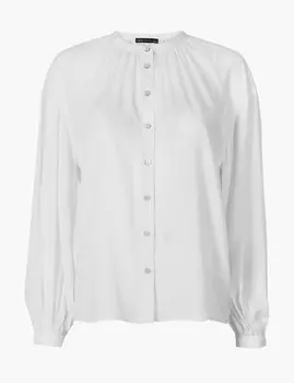 Блузка с длинным рукавом без воротника
