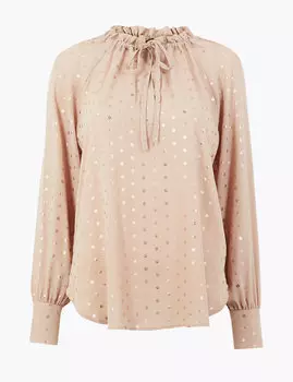 Блузка с длинным рукавом на манжетах