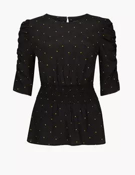 Блузка с рукавом 3/4 и принтом Звезды