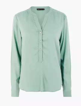 Блузка с V-образной горловиной на пуговицах