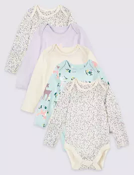 Боди из натурального хлопка, набор 5 пар