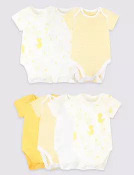 Боди из органического хлопка с принтом Животные (7 шт)