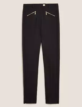 Брюки грейзеры слим с металлической фурнитурой