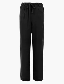 Брюки из льна с широкими штанинами