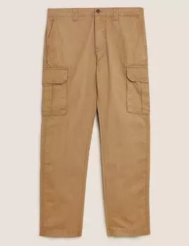 Брюки карго прямого кроя из чистого хлопка