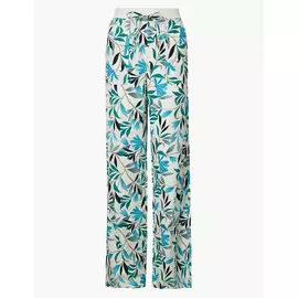 Брюки льнянные с широкими штанинами и принтом листья, Marks&amp;Spencer