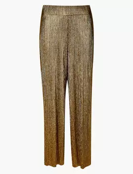 Брюки широкие блестящие
