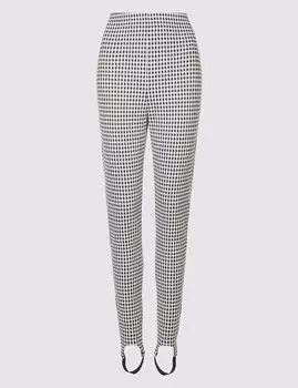 Брюки скинни с принтом гингам
