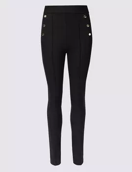 Брюки скинни с серебряными кнопками