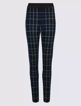 Брюки скинни в клетку