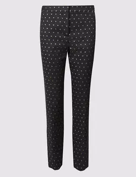 Брюки слим жаккардовые с металлическим эффектом