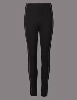 Брюки узкие с яркой контрастной строчкой