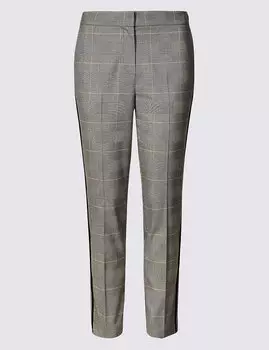 Брюки в клетку прямого кроя