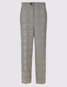 Брюки в клетку с лампасами