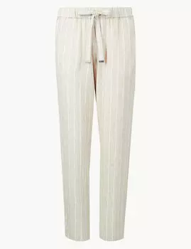 Брюки зауженные в полоску средней посадки