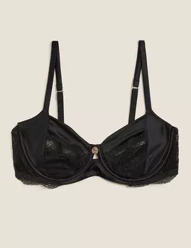 Бюстгальтер-балконет с кружевной чашкой B-G
