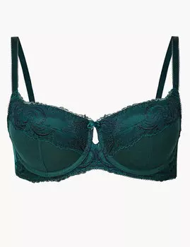 Бюстгальтер-балконет с полноразмерной чашкой А-Е и кружевной отделкой
