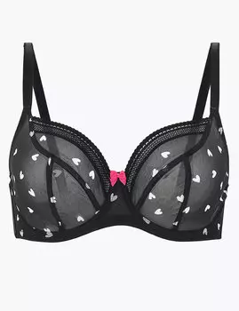 Бюстгальтер-балконет с принтом "Juliet" и чашкой DD-GG