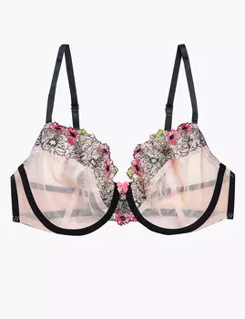 Бюстгальтер-балконет с вышитым цветочным узором и чашкой A-E
